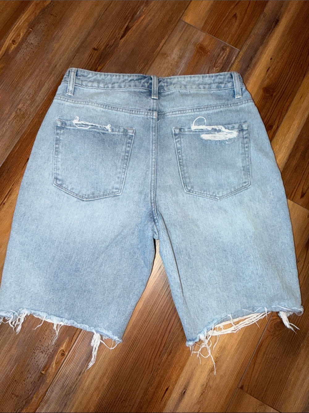 Vervet Light Blue Distressed Denim Jean Shorts - Picture 5 of 7